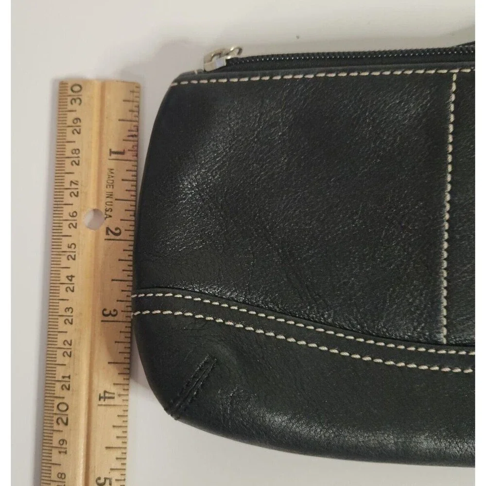Vintage Coach Wristlet Smooth Leather Clutch Wallet Pouch Black